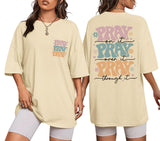Christian Shirts for Women Oversized Jesus Faith Pray T Shirts Religious Saying Bible Verse Inspirational Tee Tops