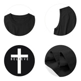 Weiyuqi Christian Tank Top for Men Jesus Cross Shirts Believe Printed Faith Sleeveless Graphic Tee Workout Muscle Shirt