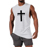 Weiyuqi Christian Tank Top for Men Jesus Cross Shirts Believe Printed Faith Sleeveless Graphic Tee Workout Muscle Shirt