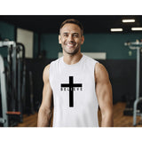 Weiyuqi Christian Tank Top for Men Jesus Cross Shirts Believe Printed Faith Sleeveless Graphic Tee Workout Muscle Shirt
