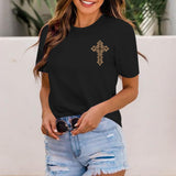 Christian Shirts for Women Pray Bible Verse Cross Graphic Shirt Faith Religious Vintage Shirts Floral Boho Tops