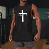 Weiyuqi Christian Tank Top for Men Jesus Cross Shirts Believe Printed Faith Sleeveless Graphic Tee Workout Muscle Shirt