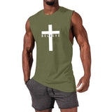 Weiyuqi Christian Tank Top for Men Jesus Cross Shirts Believe Printed Faith Sleeveless Graphic Tee Workout Muscle Shirt