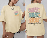 Christian Shirts for Women Oversized Jesus Faith Pray T Shirts Religious Saying Bible Verse Inspirational Tee Tops