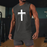 Weiyuqi Christian Tank Top for Men Jesus Cross Shirts Believe Printed Faith Sleeveless Graphic Tee Workout Muscle Shirt