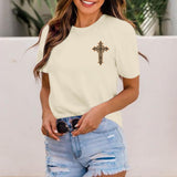 Christian Shirts for Women Pray Bible Verse Cross Graphic Shirt Faith Religious Vintage Shirts Floral Boho Tops