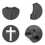 Weiyuqi Christian Tank Top for Men Jesus Cross Shirts Believe Printed Faith Sleeveless Graphic Tee Workout Muscle Shirt