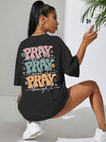 Christian Shirts for Women Oversized Jesus Faith Pray T Shirts Religious Saying Bible Verse Inspirational Tee Tops