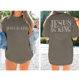 Oversized Tshirts for Women Christian Jesus is King Shirt Faith Religious Sayings Tees Loose Casual Bible Verse Tops