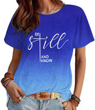 ASTANFY Christian Shirt Women Be Still and Know T-Shirt Inspirational Easter Jesus Short Sleeve Casual Tee Tops