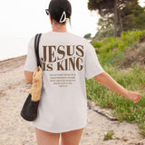 Oversized Tshirts for Women Christian Jesus is King Shirt Faith Religious Sayings Tees Loose Casual Bible Verse Tops