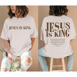 Oversized Tshirts for Women Christian Jesus is King Shirt Faith Religious Sayings Tees Loose Casual Bible Verse Tops