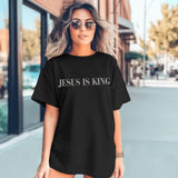Oversized Tshirts for Women Christian Jesus is King Shirt Faith Religious Sayings Tees Loose Casual Bible Verse Tops