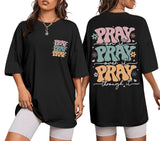 Christian Shirts for Women Oversized Jesus Faith Pray T Shirts Religious Saying Bible Verse Inspirational Tee Tops