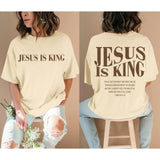 Oversized Tshirts for Women Christian Jesus is King Shirt Faith Religious Sayings Tees Loose Casual Bible Verse Tops