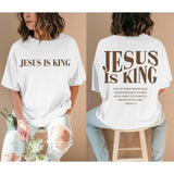 Oversized Tshirts for Women Christian Jesus is King Shirt Faith Religious Sayings Tees Loose Casual Bible Verse Tops