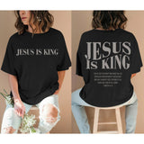 Oversized Tshirts for Women Christian Jesus is King Shirt Faith Religious Sayings Tees Loose Casual Bible Verse Tops