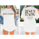 Oversized Tshirts for Women Christian Jesus is King Shirt Faith Religious Sayings Tees Loose Casual Bible Verse Tops