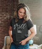 ASTANFY Christian Shirt Women Be Still and Know T-Shirt Inspirational Easter Jesus Short Sleeve Casual Tee Tops