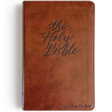 Hand Lettered and Laser Engraved ESV Large Print Bible, Red Letter, Brown Cover, Includes Option to add Engraved Name, Personalized Gift for Wedding, Baptism, Graduation or Birthday…