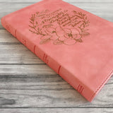 CSB Bible, Pink, Hand Lettered and Engraved, Custom Name Engraving - She is Clothed With Dignity
