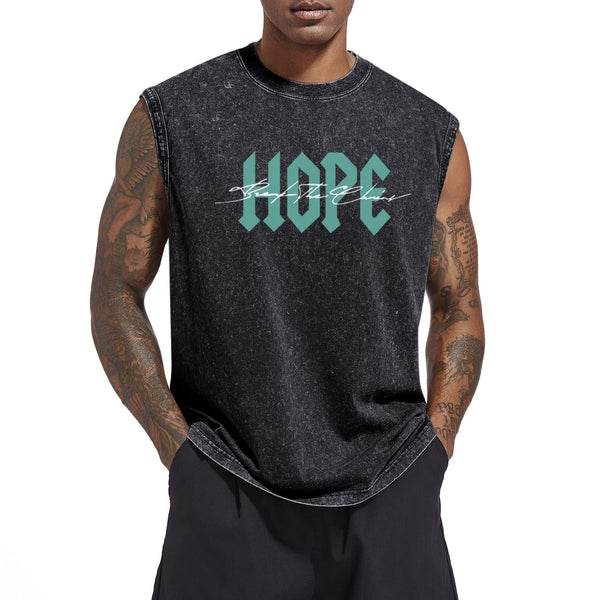 Christian Faith Tank Top for Men Jesus Positive Graphic Shirt Vintage Acid Wash Sleeveless Tee Workout Muscle Tshirt
