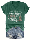 Women Christmas V Neck Shirt: Christmas Tree Tshirt Xmas Buffalo Plaid Shirt Casual Holiday Tee Tops