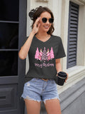 Women Christmas V Neck Shirt: Christmas Tree Tshirt Xmas Buffalo Plaid Shirt Casual Holiday Tee Tops