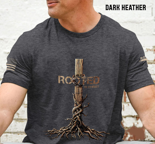 Rooted in Christ Shirt, Jesus Tshirt, Christian Shirts for Men, Cross Shirt, Religious Shirts for Men