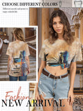 Christian T-Shirt Women Crewneck Short Sleeve Cross Letter Print Graphic Tops