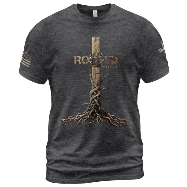 Rooted in Christ Shirt, Jesus Tshirt, Christian Shirts for Men, Cross Shirt, Religious Shirts for Men