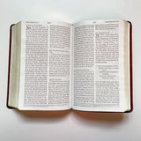 Hand Lettered and Laser Engraved ESV Large Print Bible, Red Letter, Brown Cover, Includes Option to add Engraved Name, Personalized Gift for Wedding, Baptism, Graduation or Birthday…